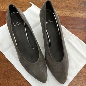 Stuart Weitzman grey suede wedges size 10